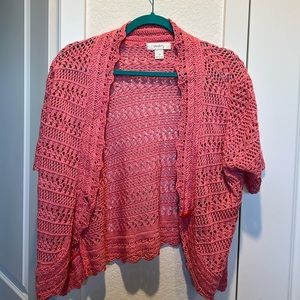 Beautiful coral cardigan!